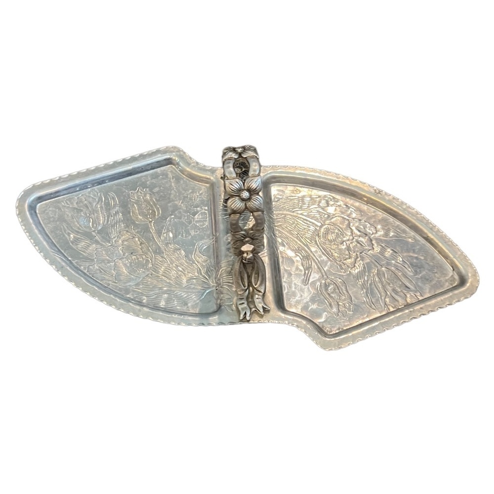 Vintage Hand Forged Aluminum Rodney Kent Relish Pickle Tray W/O Glass Inserts
